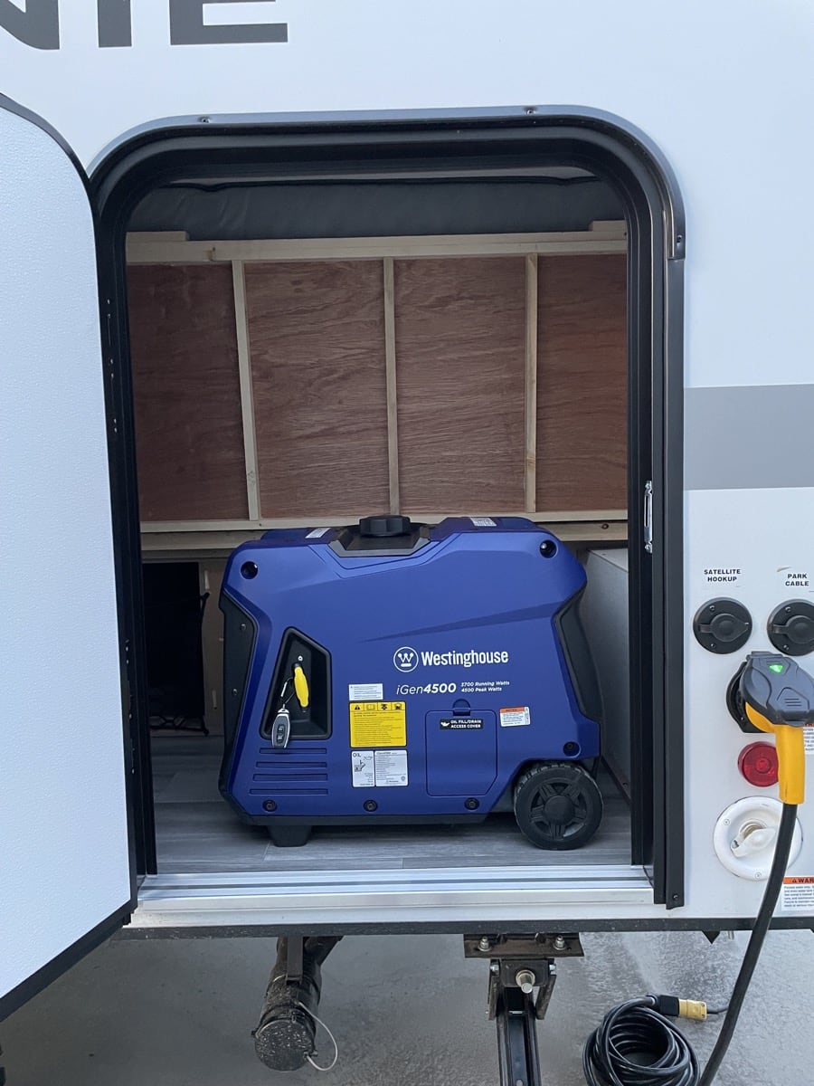 Generator in rear storage compartment